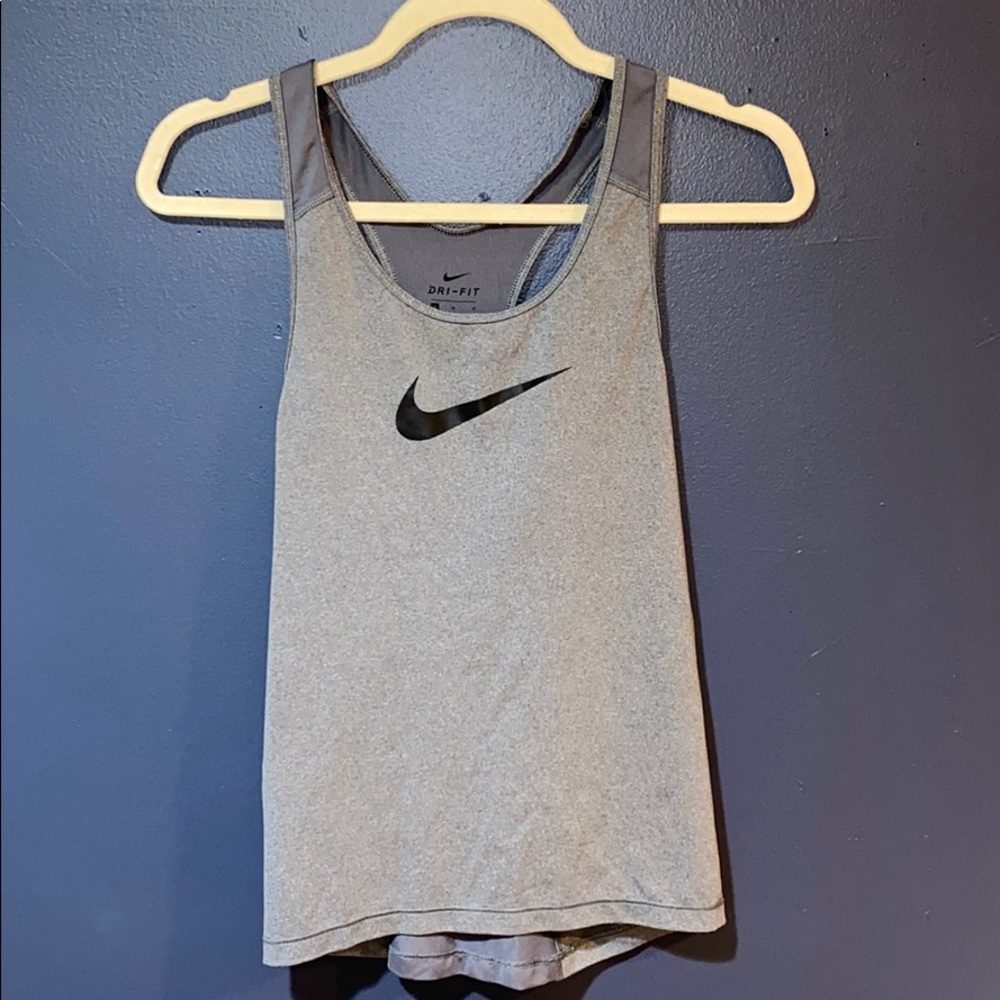 Gray Nike Swoosh tank top